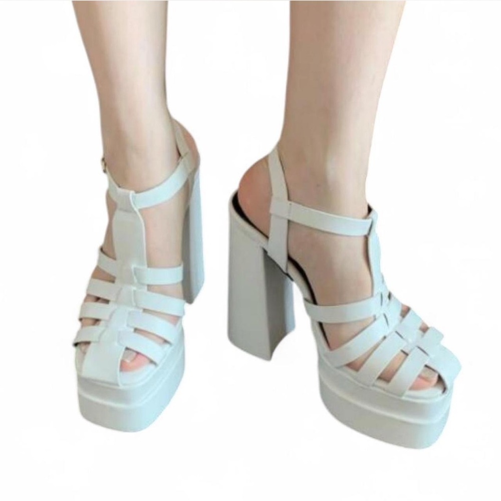 Women's White Platform Sandals
